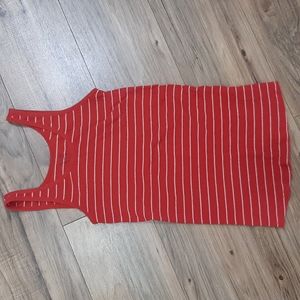 Red and white striped maternity tank
